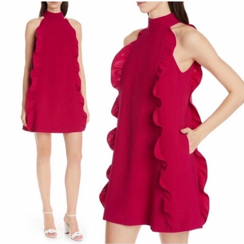 Ted Baker Torriya deep pink halter neck ruffle tunic dress Ted 4 = US 12 NWT - Picture 10 of 10